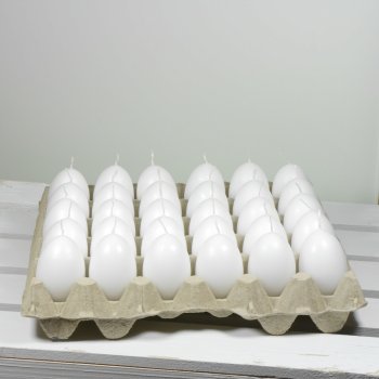 30 Eier-Kerzen Weiß